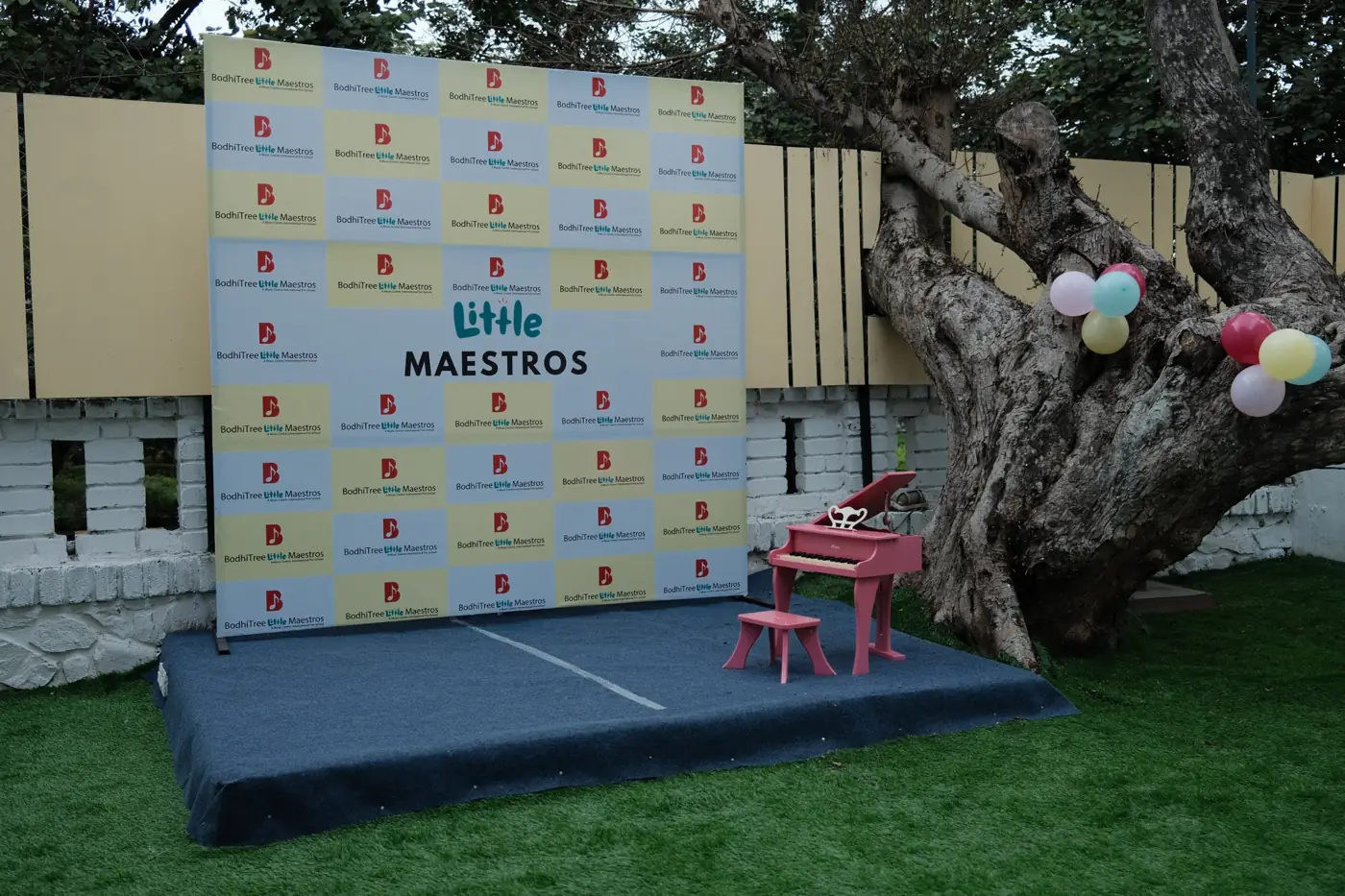 The recital stage in the garden